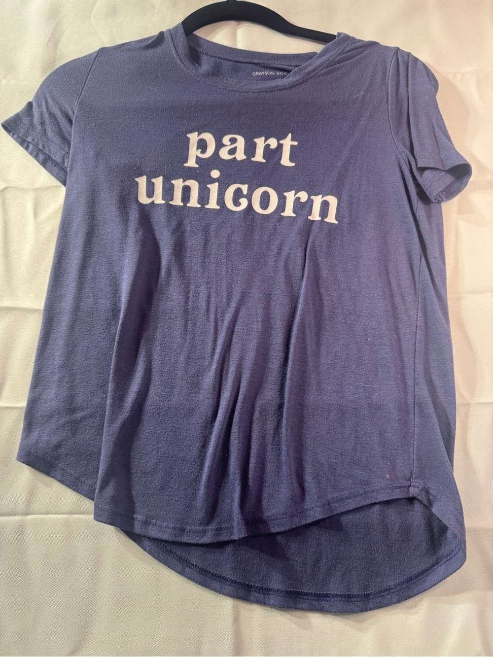 Grayson Social XL Girls Purple 'Part Unicorn' Short Sleeve Graphic Tee